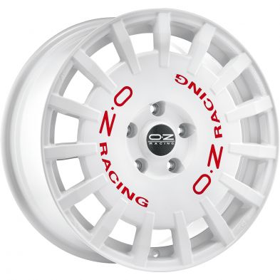 OZ RALLY-RACING Race-White-Red-Lettering 17/7